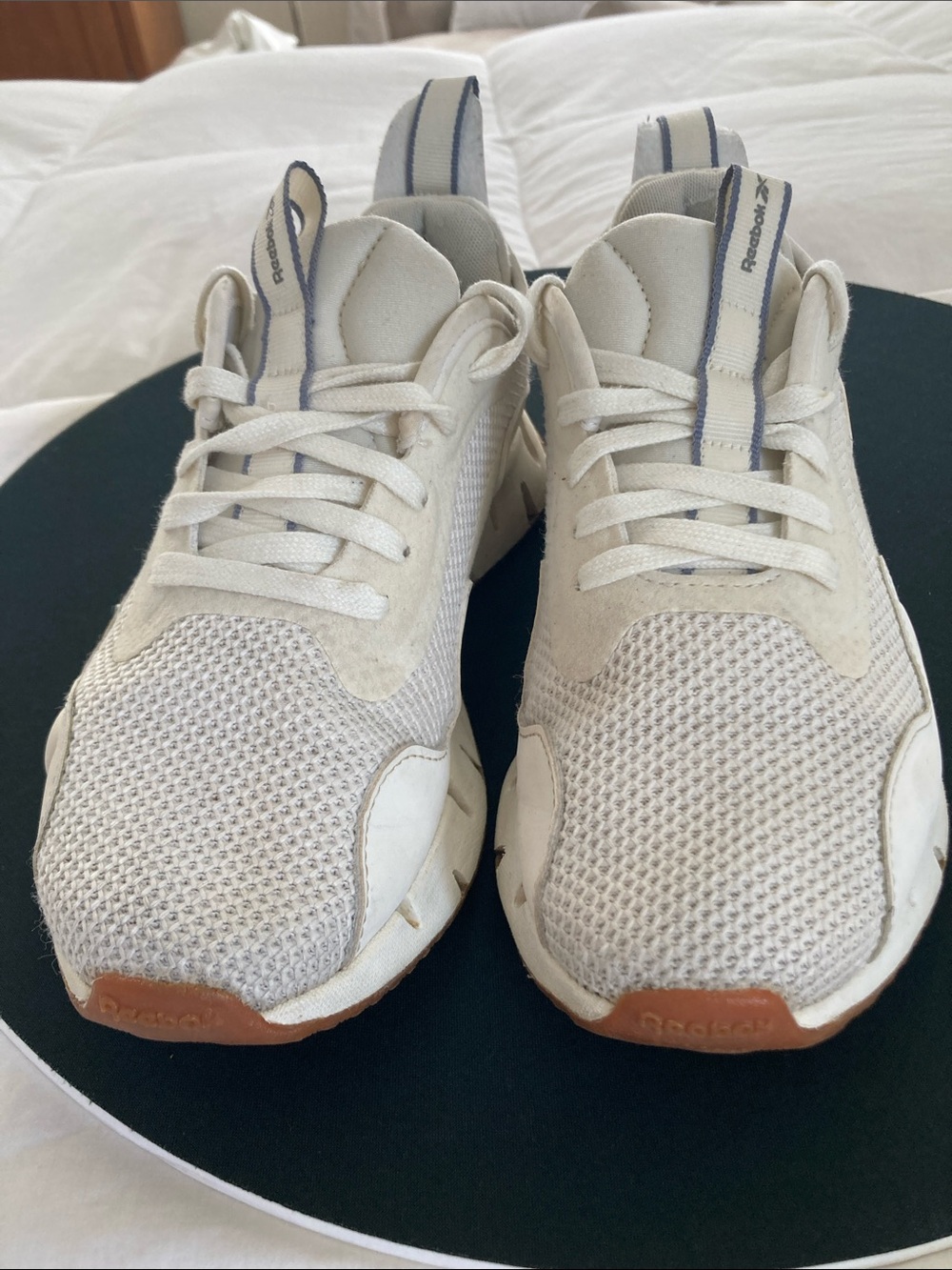 Reebok Cream and Gum Lace-Up Athletic Sneakers